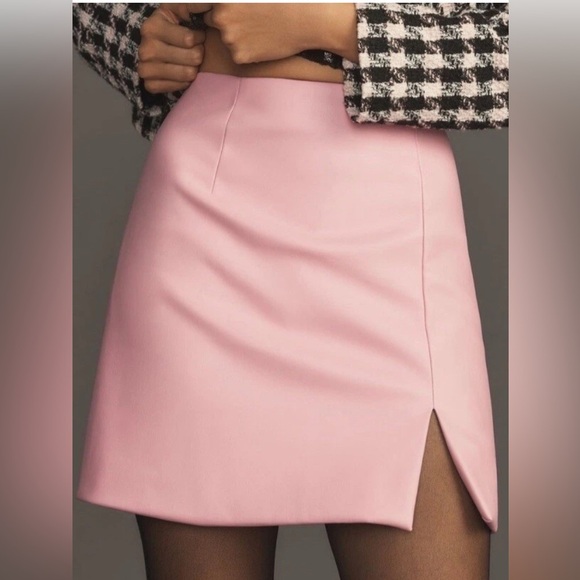 NEW Maeve Anthropologie Faux Leather Mini Skirt 2 - Picture 1 of 8